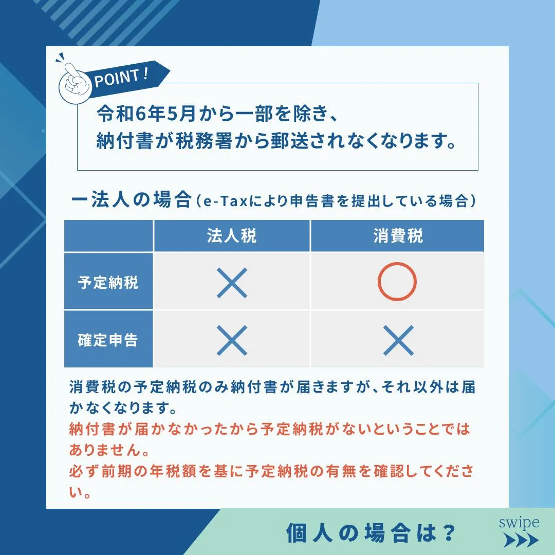 【注意⚠️】令和6年5月から一部を除き納付書が税務署から郵送...